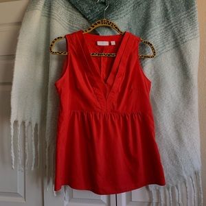 New York & Company Red Sleeveless Top